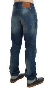 Acht Blue Wash Denim Cotton Stretch Baggy Fit Jeans -   -  Acht.